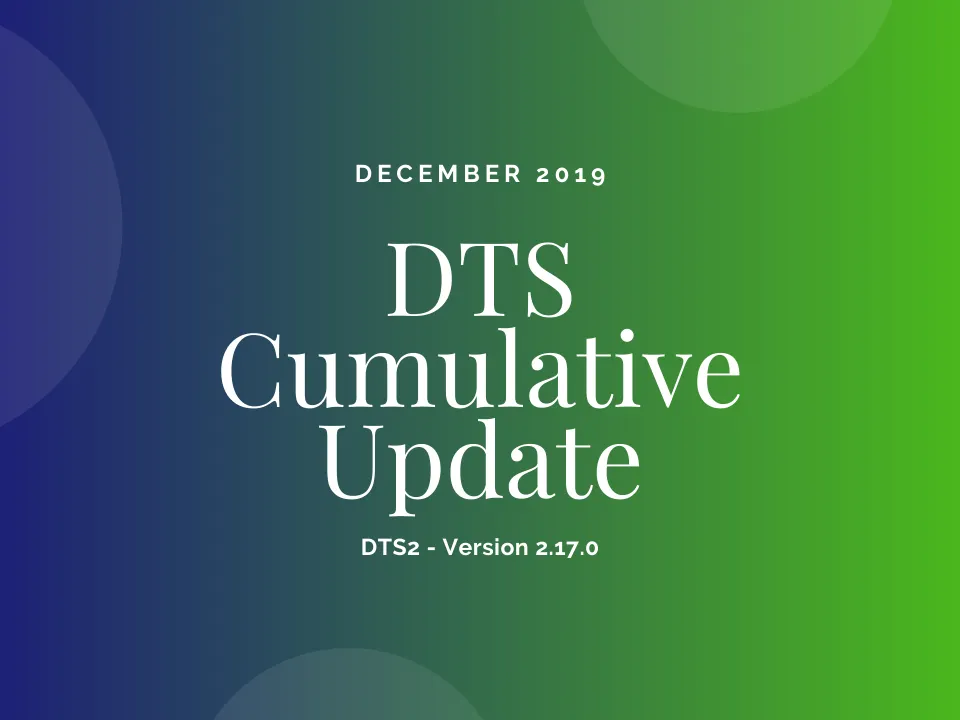 DTS Cumulative Updates December 2019
