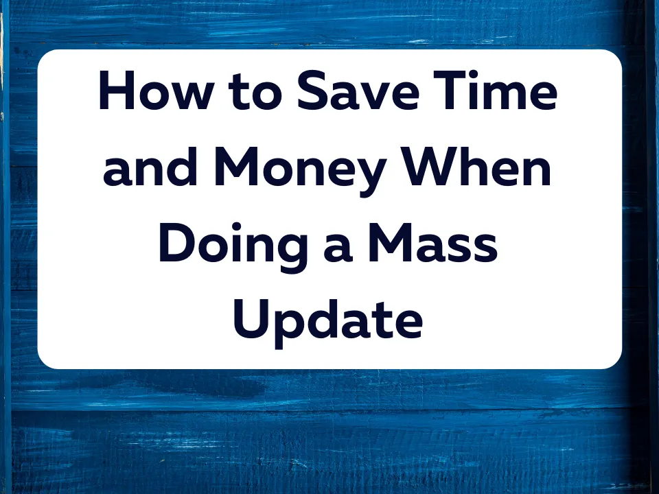 How to Save Time and Money When Doing a Mass Update