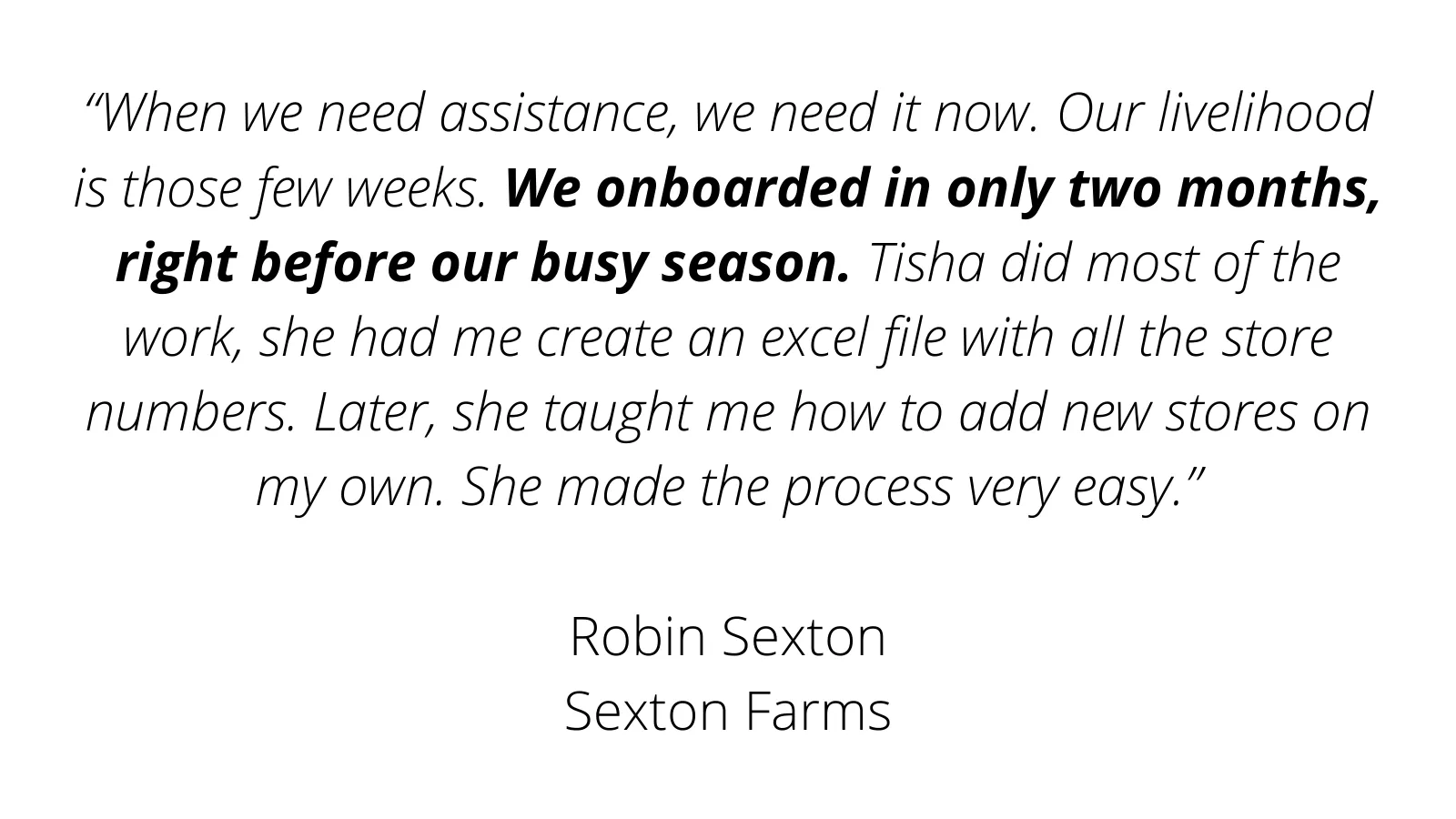 onboarding quote from grower