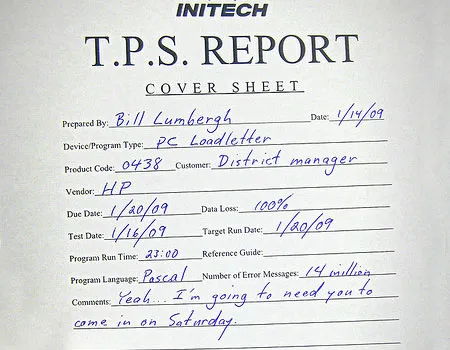 web project management tps reports